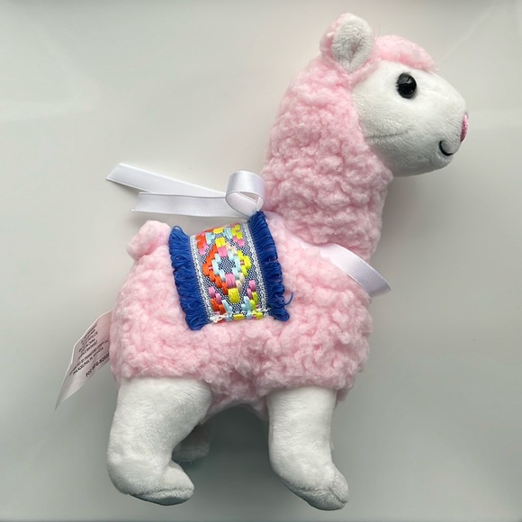 Frankford Candy Pink Plush Alpaca with Ribbon | New, No Box - Picture 1 of 2